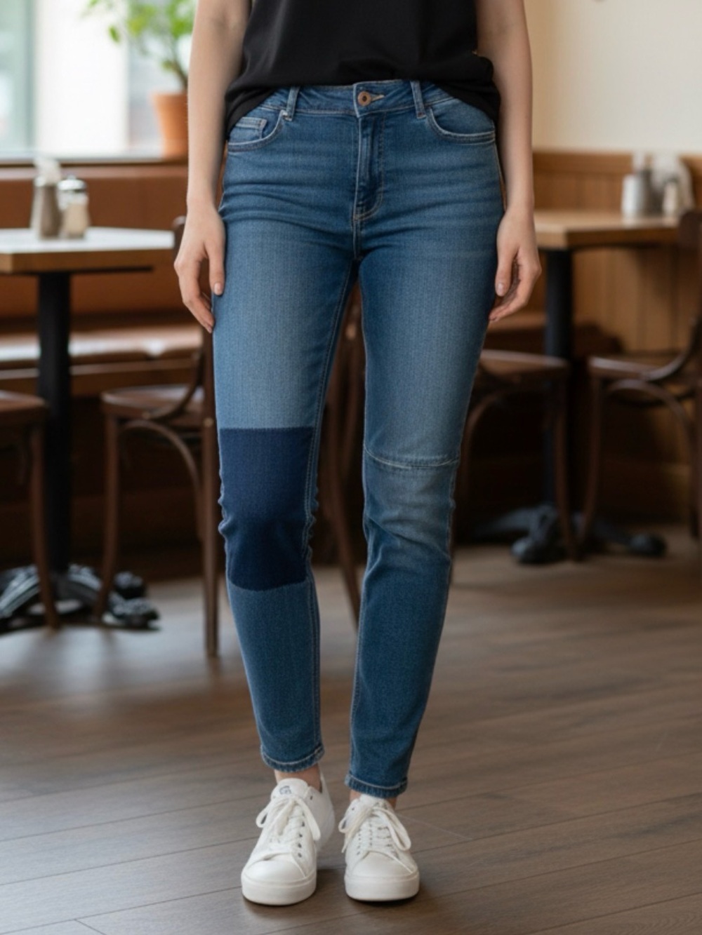 C Est. 1946 Denim Patchwork Mid Rise Jeggings 2 NWT